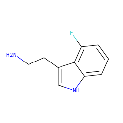 NCCc1c[nH]c2cccc(F)c12 ZINC000002384146