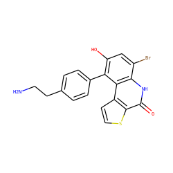 NCCc1ccc(-c2c(O)cc(Br)c3[nH]c(=O)c4sccc4c23)cc1 ZINC000149974278
