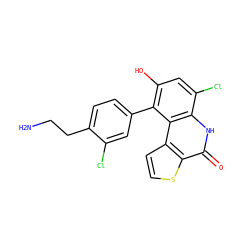 NCCc1ccc(-c2c(O)cc(Cl)c3[nH]c(=O)c4sccc4c23)cc1Cl ZINC000164981367