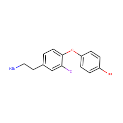 NCCc1ccc(Oc2ccc(O)cc2)c(I)c1 ZINC000013681007