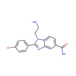 NCCn1c(-c2ccc(O)cc2)nc2cc(C(N)=O)ccc21 ZINC000473118645