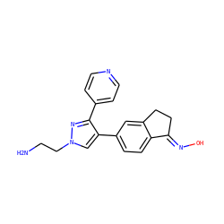 NCCn1cc(-c2ccc3c(c2)CC/C3=N\O)c(-c2ccncc2)n1 ZINC000038214267