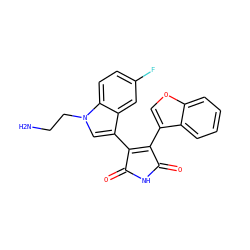 NCCn1cc(C2=C(c3coc4ccccc34)C(=O)NC2=O)c2cc(F)ccc21 ZINC000096929138