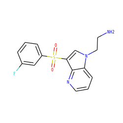 NCCn1cc(S(=O)(=O)c2cccc(F)c2)c2ncccc21 ZINC000045317518