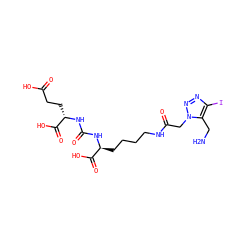 NCc1c(I)nnn1CC(=O)NCCCC[C@H](NC(=O)N[C@@H](CCC(=O)O)C(=O)O)C(=O)O ZINC000205444719