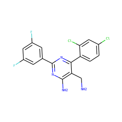 NCc1c(N)nc(-c2cc(F)cc(F)c2)nc1-c1ccc(Cl)cc1Cl ZINC000038459587