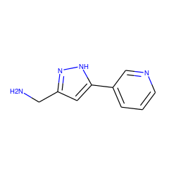 NCc1cc(-c2cccnc2)[nH]n1 ZINC000014949866