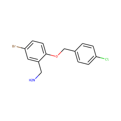 NCc1cc(Br)ccc1OCc1ccc(Cl)cc1 ZINC000028821969