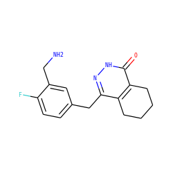 NCc1cc(Cc2n[nH]c(=O)c3c2CCCC3)ccc1F ZINC000139499940