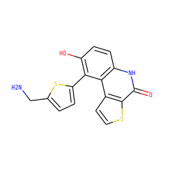 NCc1ccc(-c2c(O)ccc3[nH]c(=O)c4sccc4c23)s1 ZINC000150201631