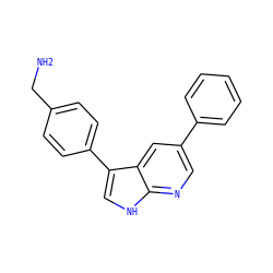 NCc1ccc(-c2c[nH]c3ncc(-c4ccccc4)cc23)cc1 ZINC000043020165