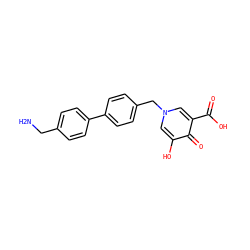 NCc1ccc(-c2ccc(Cn3cc(O)c(=O)c(C(=O)O)c3)cc2)cc1 ZINC000653885931