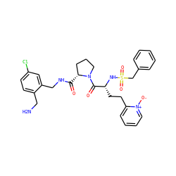 NCc1ccc(Cl)cc1CNC(=O)[C@@H]1CCCN1C(=O)[C@@H](CCc1cccc[n+]1[O-])NS(=O)(=O)Cc1ccccc1 ZINC000028706272