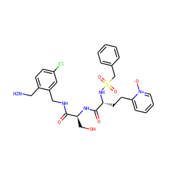 NCc1ccc(Cl)cc1CNC(=O)[C@H](CO)NC(=O)[C@@H](CCc1cccc[n+]1[O-])NS(=O)(=O)Cc1ccccc1 ZINC000028706243