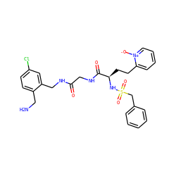 NCc1ccc(Cl)cc1CNC(=O)CNC(=O)[C@@H](CCc1cccc[n+]1[O-])NS(=O)(=O)Cc1ccccc1 ZINC000028706106