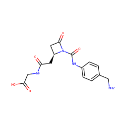 NCc1ccc(NC(=O)N2C(=O)C[C@@H]2CC(=O)NCC(=O)O)cc1 ZINC000169349963