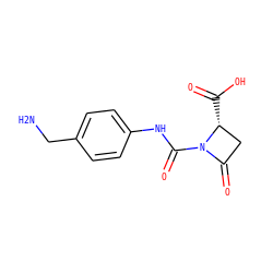 NCc1ccc(NC(=O)N2C(=O)C[C@H]2C(=O)O)cc1 ZINC000169349965