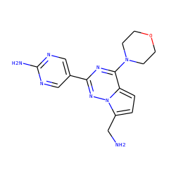 NCc1ccc2c(N3CCOCC3)nc(-c3cnc(N)nc3)nn12 ZINC000474610069
