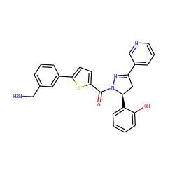 NCc1cccc(-c2ccc(C(=O)N3N=C(c4cccnc4)C[C@H]3c3ccccc3O)s2)c1 ZINC000043196059