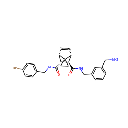 NCc1cccc(CNC(=O)[C@H]2[C@H](C(=O)NCc3ccc(Br)cc3)[C@@H]3C=C[C@H]2C32CC2)c1 ZINC000168350546