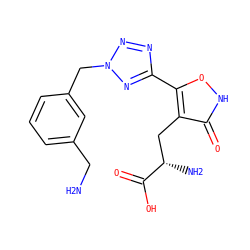 NCc1cccc(Cn2nnc(-c3o[nH]c(=O)c3C[C@H](N)C(=O)O)n2)c1 ZINC000584905307