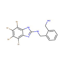 NCc1ccccc1CNc1nc2c(Br)c(Br)c(Br)c(Br)c2[nH]1 ZINC000143689542