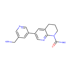 NCc1cncc(-c2cnc3c(c2)CCCN3C(N)=O)c1 ZINC001772610303