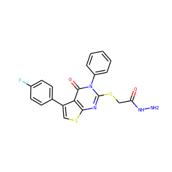 NNC(=O)CSc1nc2scc(-c3ccc(F)cc3)c2c(=O)n1-c1ccccc1 ZINC000028349737