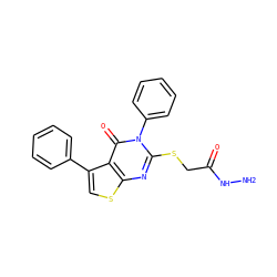 NNC(=O)CSc1nc2scc(-c3ccccc3)c2c(=O)n1-c1ccccc1 ZINC000000897469