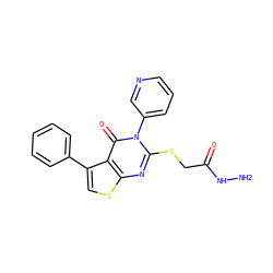 NNC(=O)CSc1nc2scc(-c3ccccc3)c2c(=O)n1-c1cccnc1 ZINC000028346173
