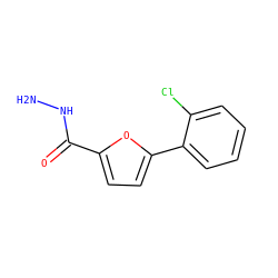 NNC(=O)c1ccc(-c2ccccc2Cl)o1 ZINC000004387691