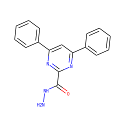 NNC(=O)c1nc(-c2ccccc2)cc(-c2ccccc2)n1 ZINC000000275178