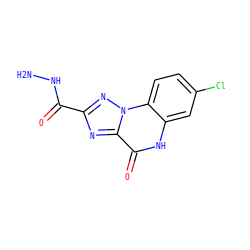 NNC(=O)c1nc2c(=O)[nH]c3cc(Cl)ccc3n2n1 ZINC000013798663