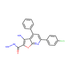NNC(=O)c1oc2nc(-c3ccc(Cl)cc3)cc(-c3ccccc3)c2c1N ZINC000001034645
