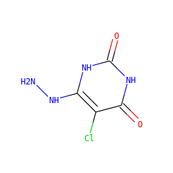 NNc1[nH]c(=O)[nH]c(=O)c1Cl ZINC000014972676