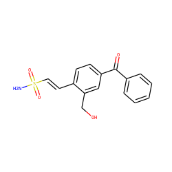 NS(=O)(=O)/C=C/c1ccc(C(=O)c2ccccc2)cc1CO ZINC000013438141