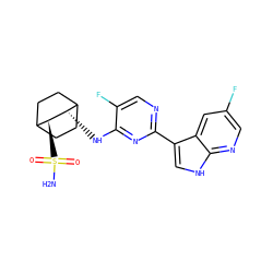 NS(=O)(=O)[C@H]1C2CCC(CC2)[C@@H]1Nc1nc(-c2c[nH]c3ncc(F)cc23)ncc1F ZINC000299856758