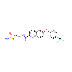 NS(=O)(=O)CCNC(=O)c1ccc2cc(Oc3ccc(C(F)(F)F)cn3)ccc2n1 ZINC001772605892