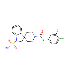NS(=O)(=O)N1CC2(CCN(C(=O)Nc3ccc(Cl)c(Cl)c3)CC2)c2ccccc21 ZINC000040429191