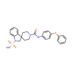 NS(=O)(=O)N1CC2(CCN(C(=O)Nc3ccc(Oc4ccccc4)cc3)CC2)c2ccccc21 ZINC000040955880