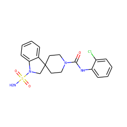 NS(=O)(=O)N1CC2(CCN(C(=O)Nc3ccccc3Cl)CC2)c2ccccc21 ZINC000040430129