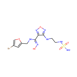NS(=O)(=O)NCCNc1nonc1/C(=N/O)NCc1cc(Br)co1 ZINC000113210230