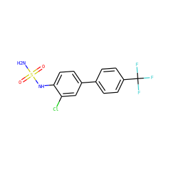 NS(=O)(=O)Nc1ccc(-c2ccc(C(F)(F)F)cc2)cc1Cl ZINC000028711989