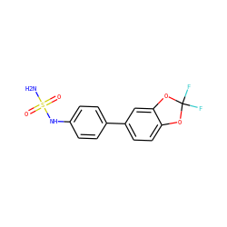 NS(=O)(=O)Nc1ccc(-c2ccc3c(c2)OC(F)(F)O3)cc1 ZINC000028712021