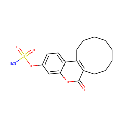 NS(=O)(=O)Oc1ccc2c3c(c(=O)oc2c1)CCCCCCCC3 ZINC000038619004