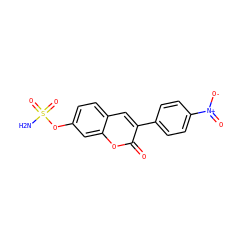 NS(=O)(=O)Oc1ccc2cc(-c3ccc([N+](=O)[O-])cc3)c(=O)oc2c1 ZINC001772648305