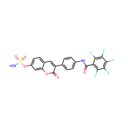 NS(=O)(=O)Oc1ccc2cc(-c3ccc(NC(=O)c4c(F)c(F)c(F)c(F)c4F)cc3)c(=O)oc2c1 ZINC001772614499