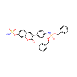 NS(=O)(=O)Oc1ccc2cc(-c3ccc(NP(=O)(OCc4ccccc4)OCc4ccccc4)cc3)c(=O)oc2c1 ZINC000653863937