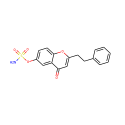 NS(=O)(=O)Oc1ccc2oc(CCc3ccccc3)cc(=O)c2c1 ZINC000013491328