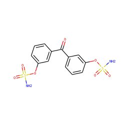 NS(=O)(=O)Oc1cccc(C(=O)c2cccc(OS(N)(=O)=O)c2)c1 ZINC000013444975